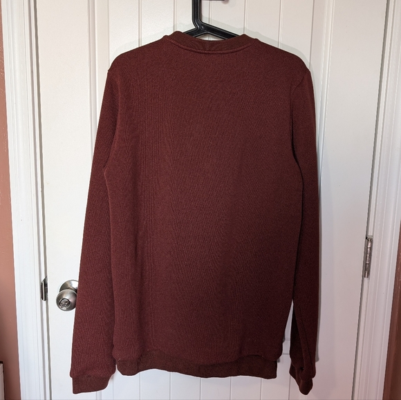 NWOTS Men's Picture Knit Fleece Lined Sweater Marron Large - Picture 2 of 7